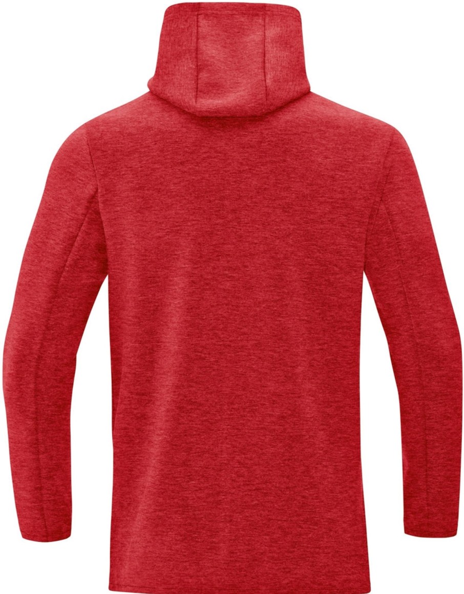 Herren Jako Hoodies | Jako Premium Basics Kapuzensweat Rot Meliert