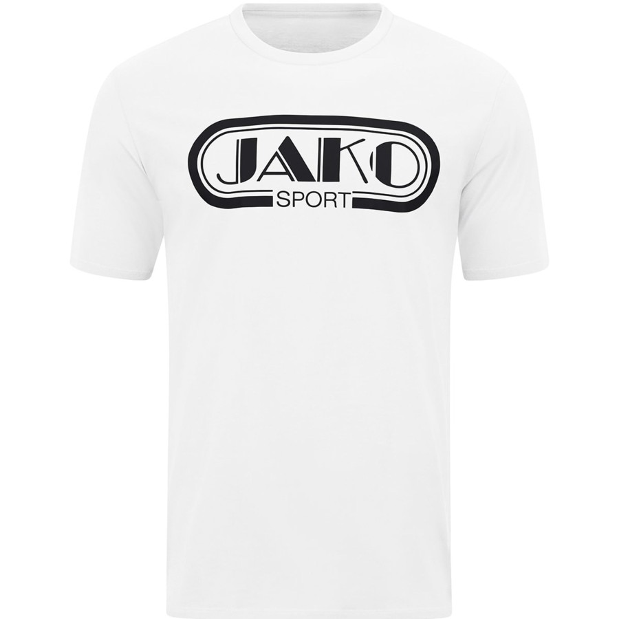 Herren Jako T-Shirts | Jako Herren T-Shirt Retro Weis