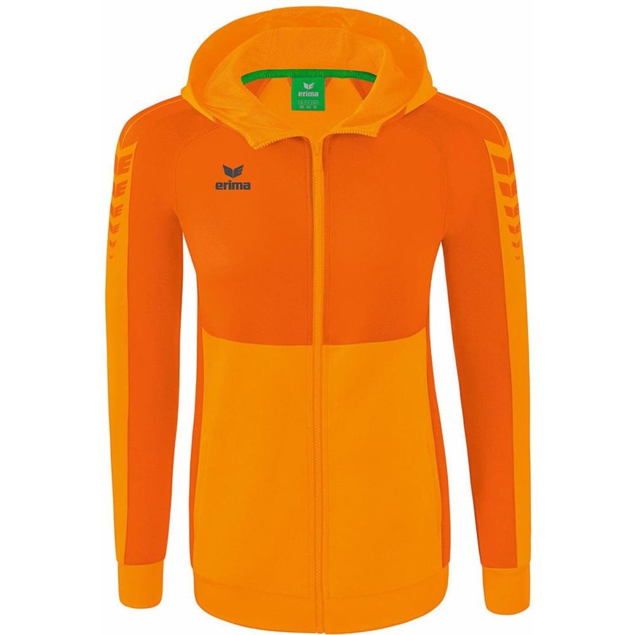 Damen Erima Jacken | Erima Damen Trainingsjacke Mit Kapuze Six Wings Orange