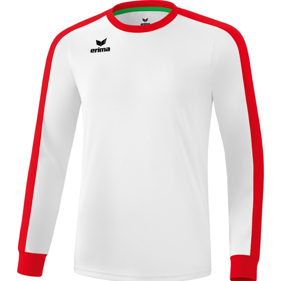 Herren Erima Trikots | Erima Herren Langarm Trikot Retro Star Weis-Rot