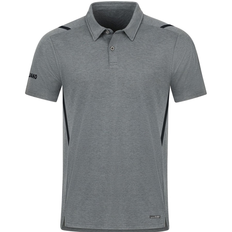 Herren Jako Polo-Shirts | Jako Herren Polo Challenge Grau-Schwarz