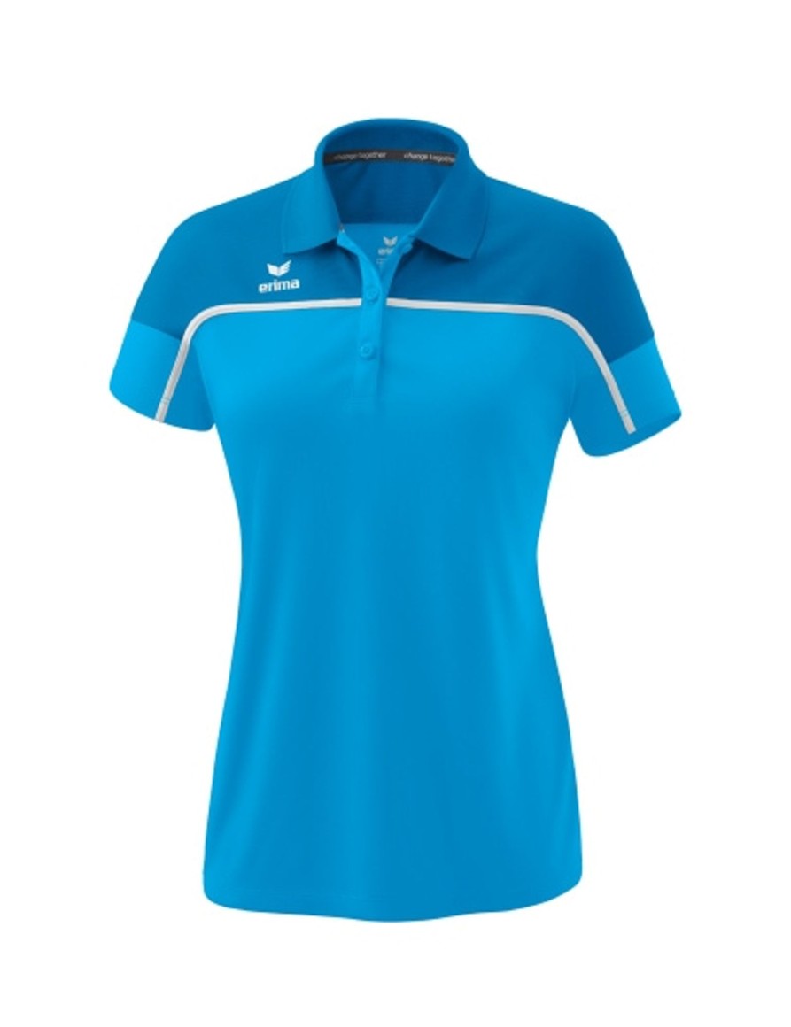 Damen Erima Polo-Shirts | Erima Damen Change By Erima Poloshirt Curacao/Mykonos/Weis Gunstig