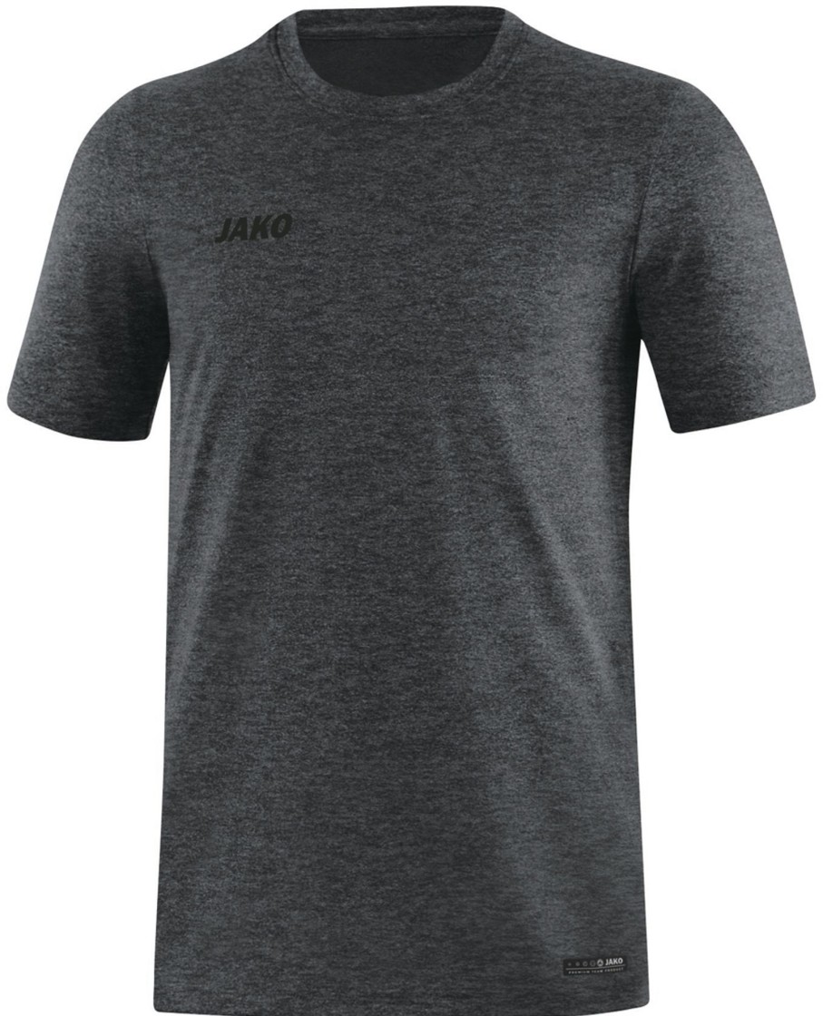 Herren Jako T-Shirts | Jako Premium Basics T-Shirt Anthrazit Meliert