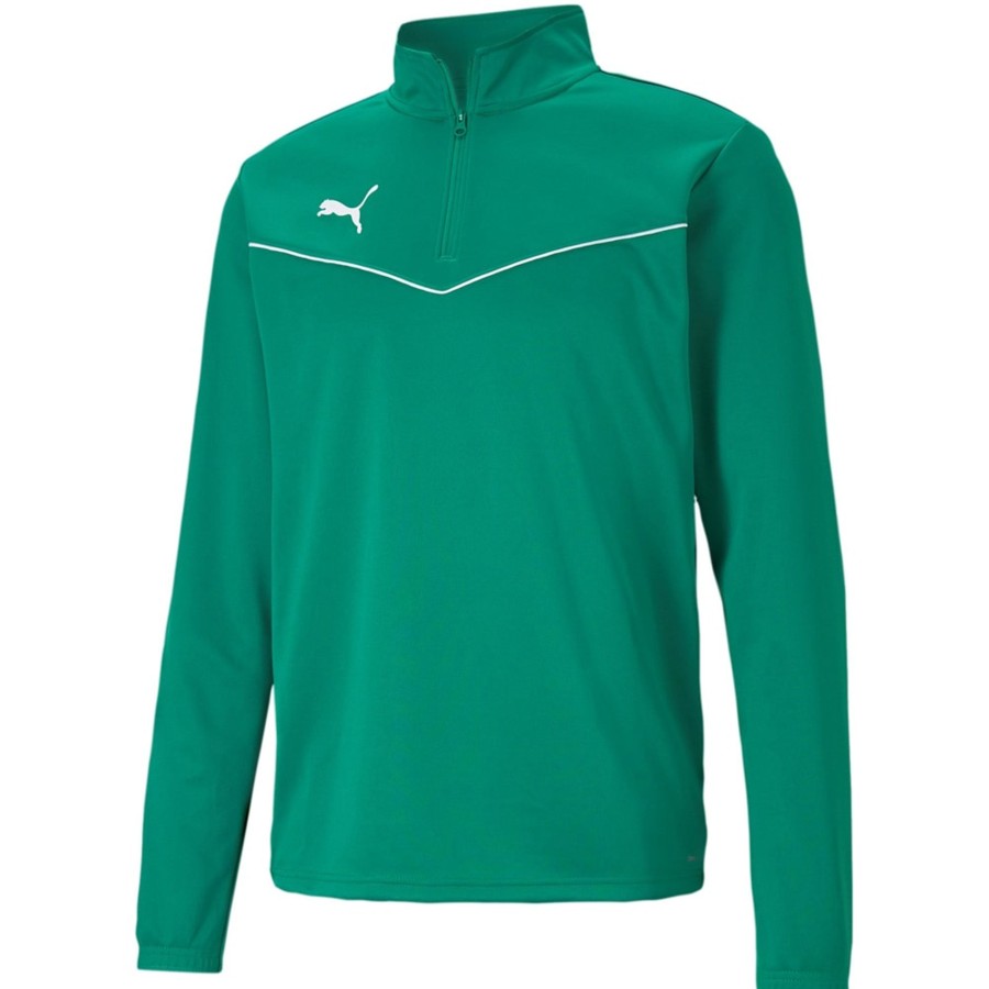 Herren Puma Sweatshirts | Puma 1/4 Zip Top Teamrise Grun-Weis