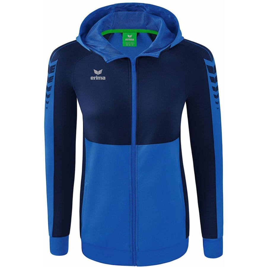 Damen Erima Jacken | Erima Damen Trainingsjacke Mit Kapuze Six Wings Blau