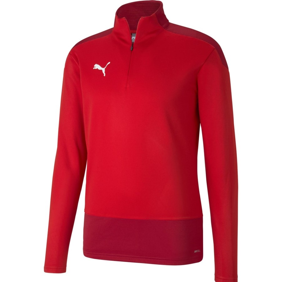 Herren Puma Sweatshirts | Puma Training 1/4 Zip Top Teamgoal 23 Rot