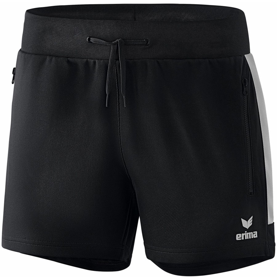 Damen Erima Shorts | Erima Damen Training Shorts Squad Schwarz-Grau