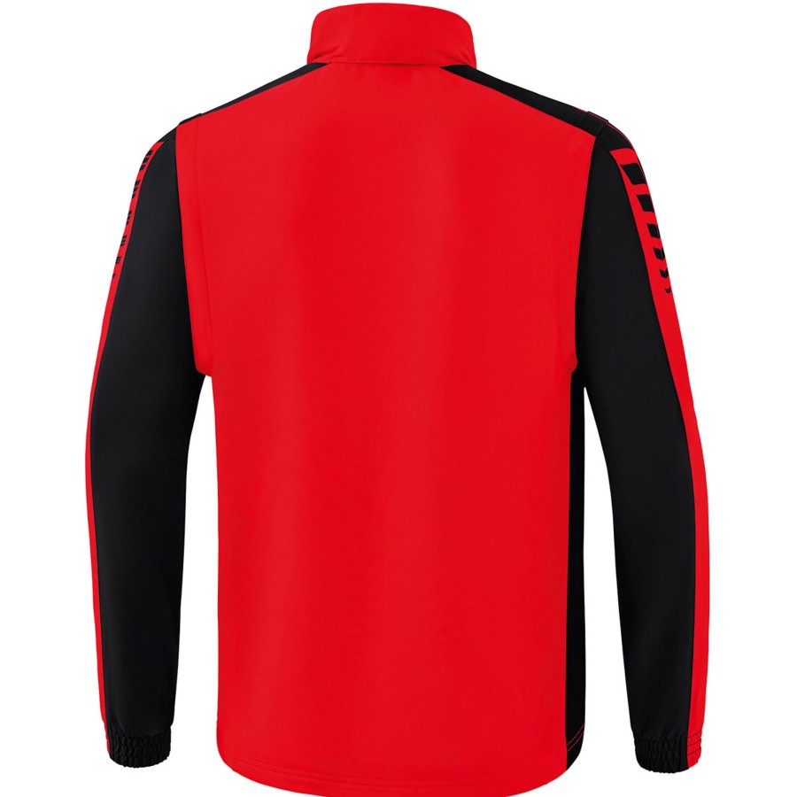 Herren Erima Jacken | Erima Trainingsjacke Six Wings M.Abnehmb. Armeln Rot-Schwarz