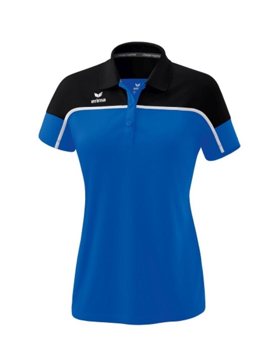 Damen Erima Polo-Shirts | Erima Damen Change By Erima Poloshirt New Royal/Schwarz/Weis Gunstig