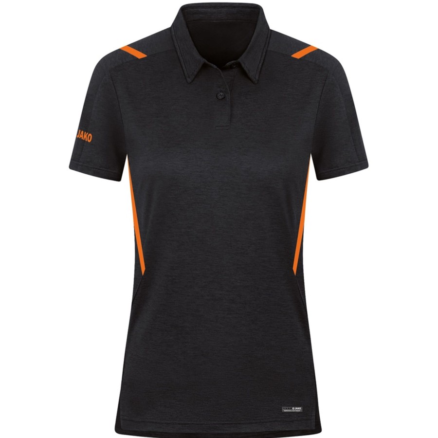 Damen Jako Polo-Shirts | Jako Damen Polo Challenge Schwarz-Orange