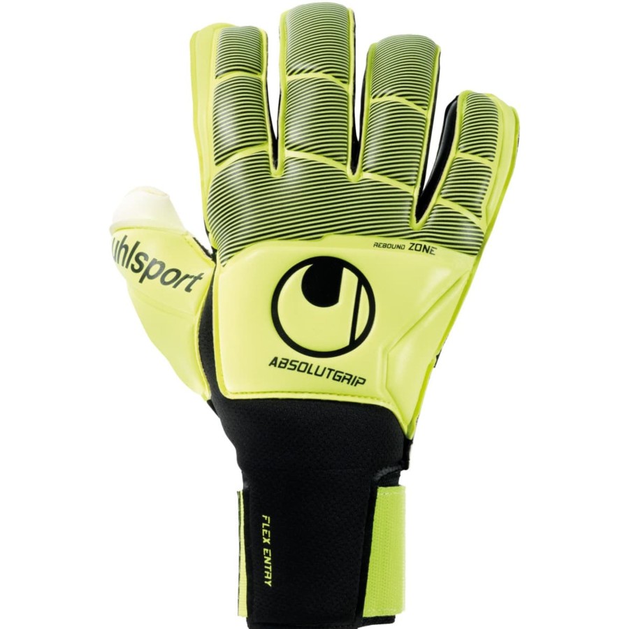 Herren Uhlsport Torwarthandschuhe | Uhlsport Torwarthandschuh Absolutgrip Flex Frame Carbon Fluo Gelb/Schwarz