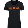 Damen Jako T-Shirts | Jako Damen T-Shirt Promo Schwarz-Orange