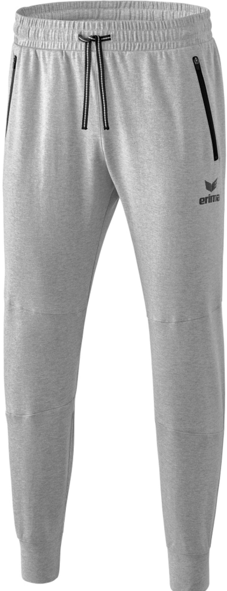 Herren Erima Jogginghosen | Erima Essential Sweathose Hellgrau Melange-Schwarz