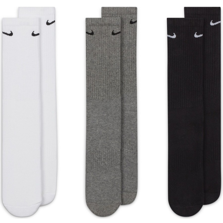 Herren Nike Socken | Nike Socken Everyday Cushioned 3Er Pack Schwarz-Weis-Grau