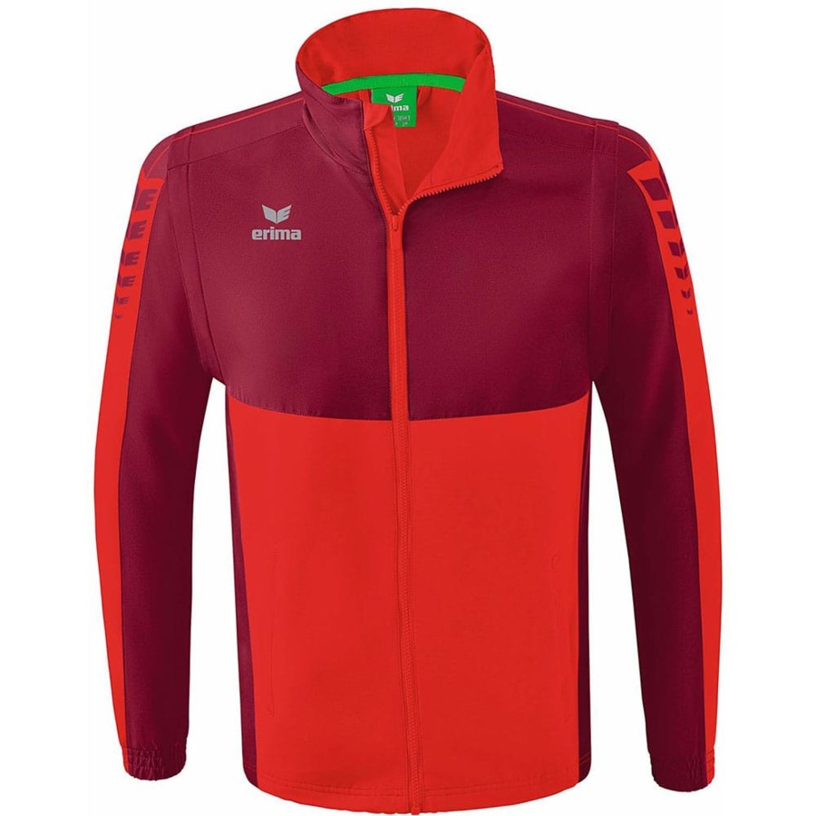 Herren Erima Jacken | Erima Trainingsjacke Six Wings M.Abnehmbaren Armeln Rot