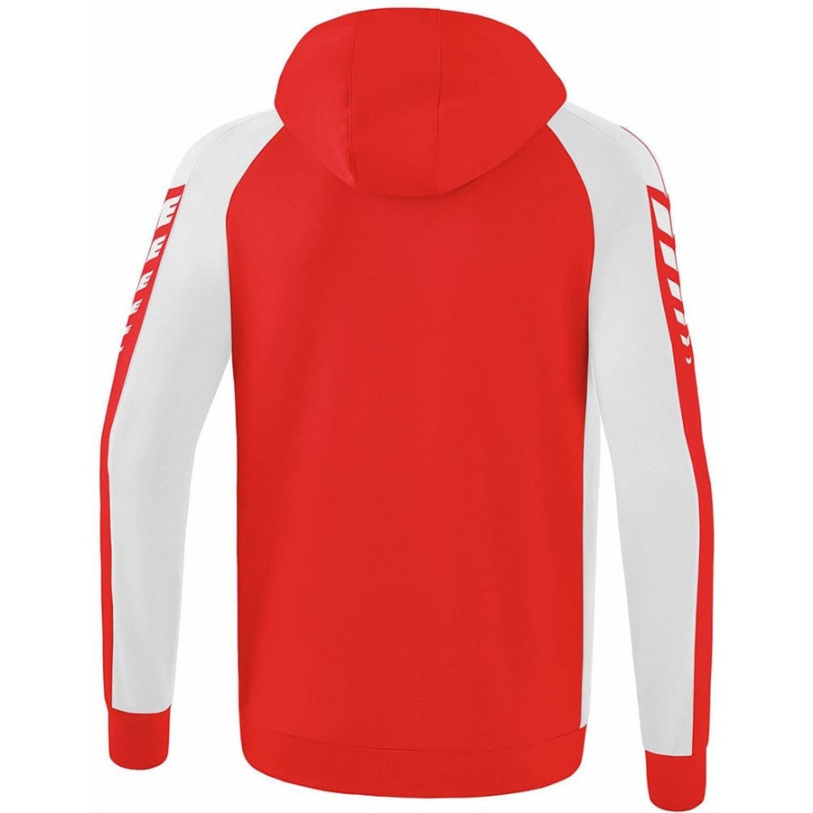 Herren Erima Jacken | Erima Herren Trainingsjacke Mit Kapuze Six Wings Rot-Weis