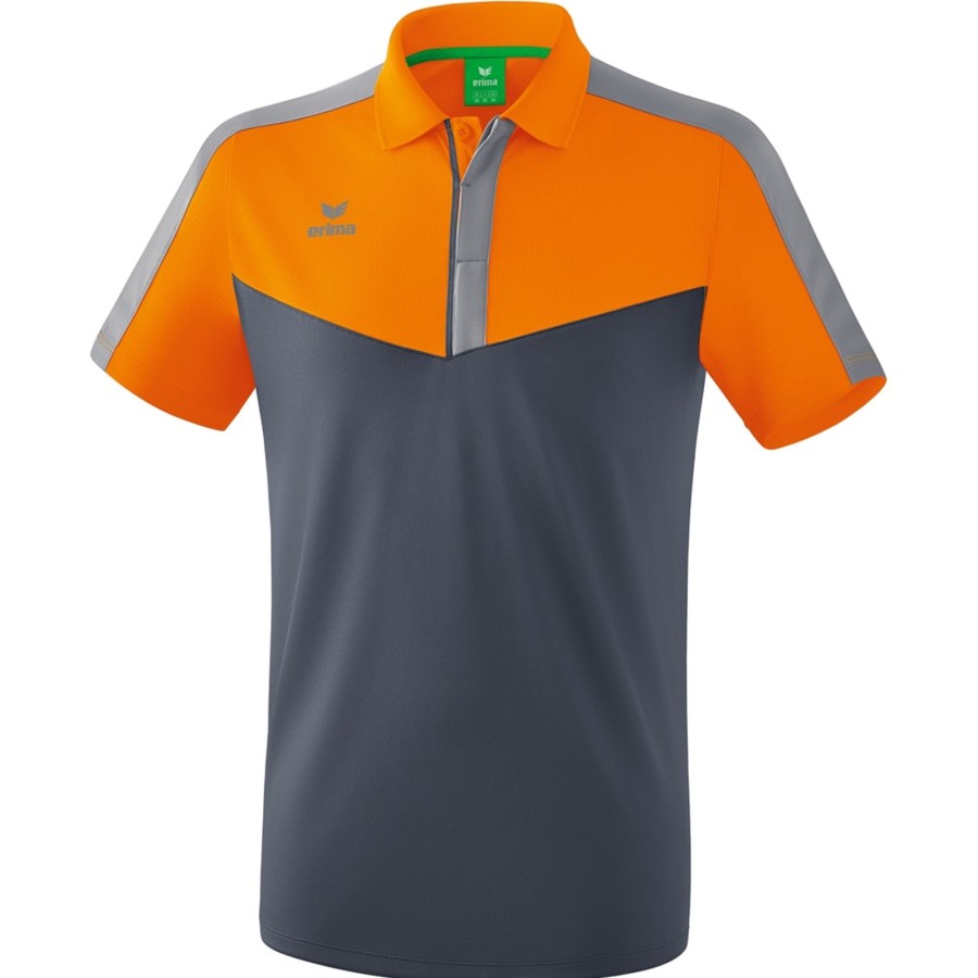 Herren Erima Polo-Shirts | Erima Herren Poloshirt Squad Orange-Grau