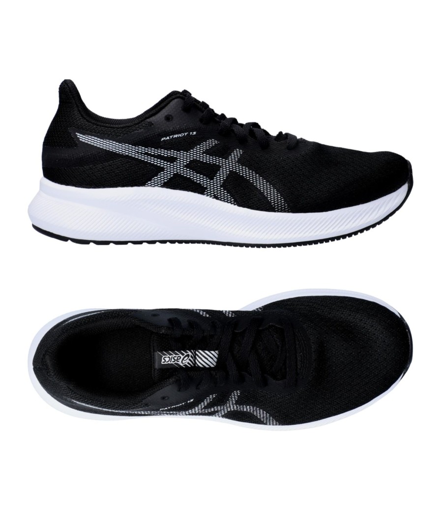 Sportschuhe asics | Asics Patriot 13 Schwarz Weiss Laufschuh