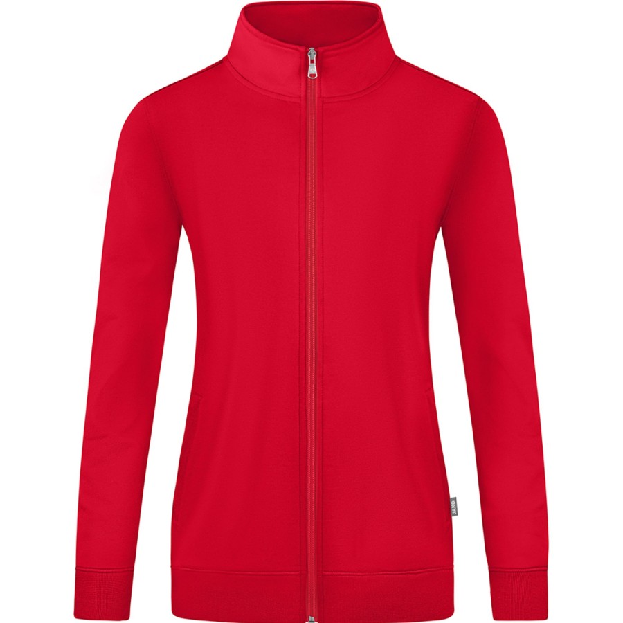 Damen Jako Jacken | Jako Damen Sweatjacke Doubletex Rot