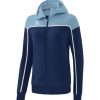 Damen Erima Jacken | Erima Damen Change By Erima Trainingsjacke Mit Kapuze New Navy/Faded Denim/Weis Gunstig