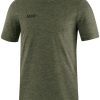 Herren Jako T-Shirts | Jako Premium Basics T-Shirt Khaki Meliert