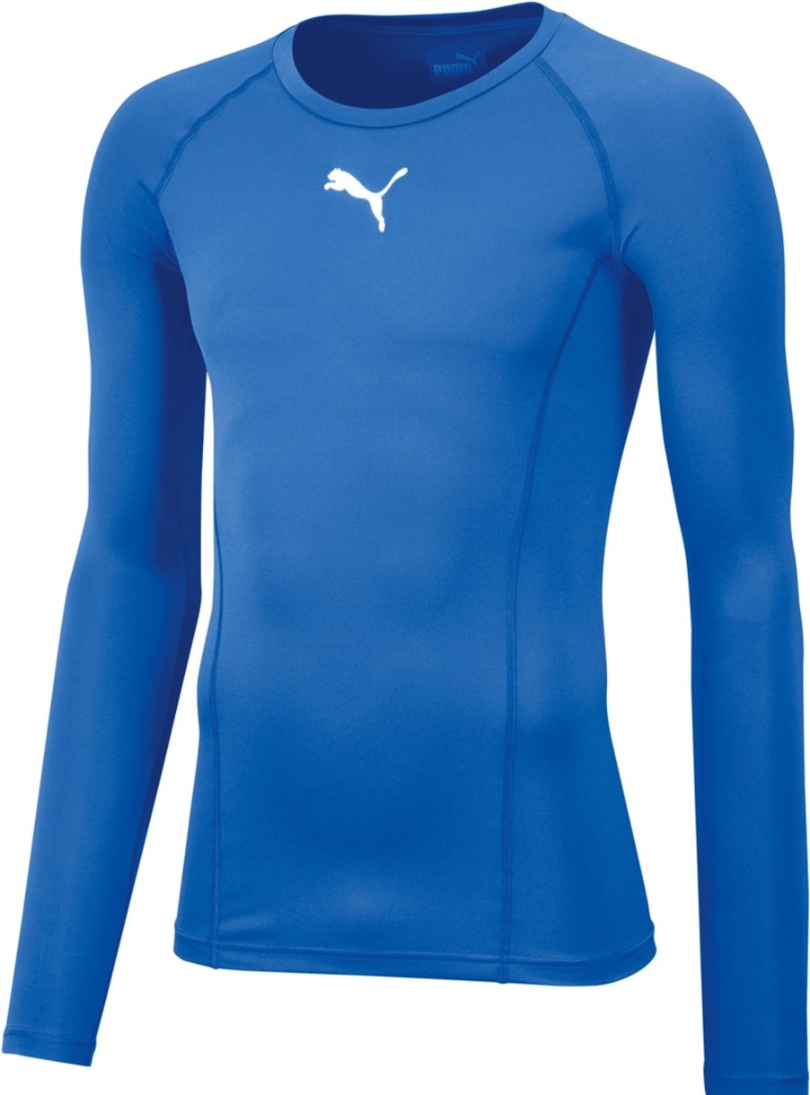 Kinder Puma Baselayer | Puma Liga Baselayer Kinder Langarm Shirt El. Blue Lemonade