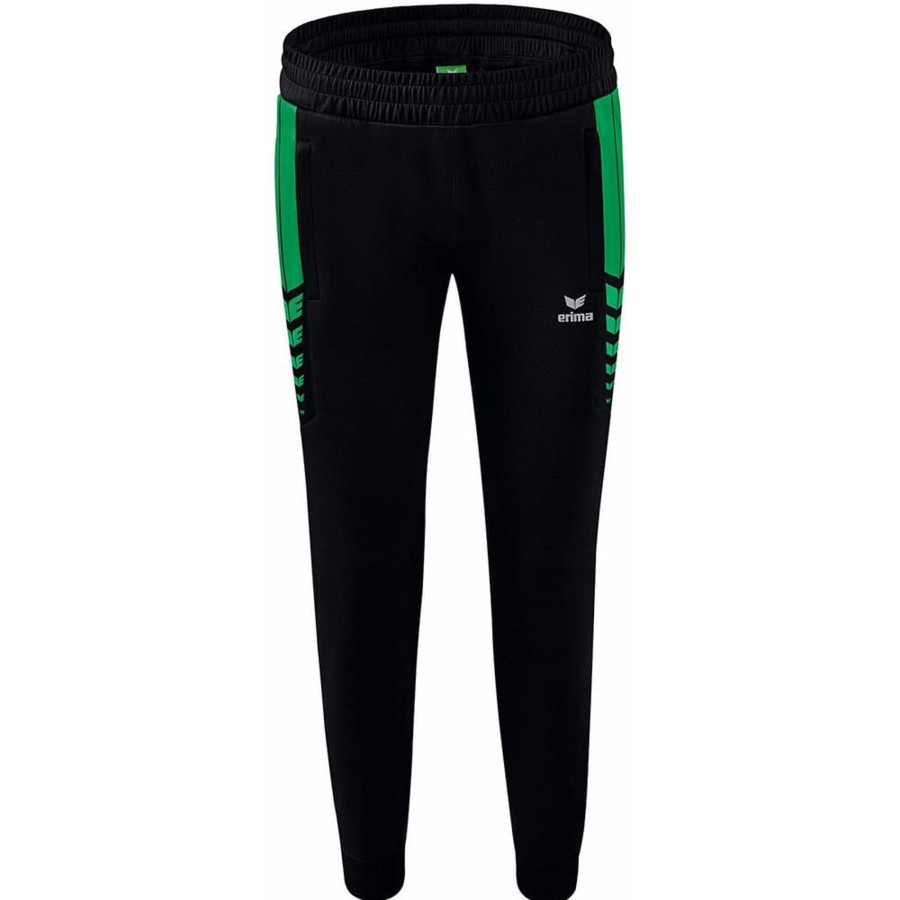 Damen Erima Trainingshosen | Erima Damen Trainingshose Six Wings Schwarz-Grun