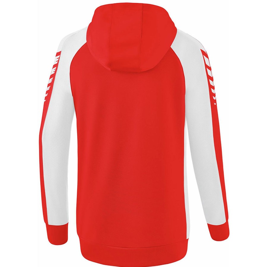 Damen Erima Jacken | Erima Damen Trainingsjacke Mit Kapuze Six Wings Rot-Weis