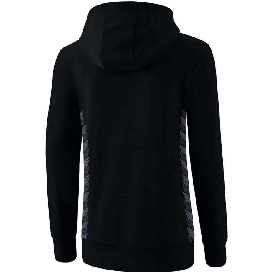 Damen Erima Hoddies | Erima Damen Kapuzensweat Essential Team Schwarz-Grau