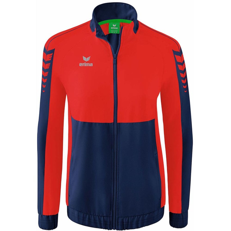 Damen Erima Jacken | Erima Damen Prasentationsjacke Six Wings Blau-Rot