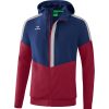 Herren Erima Jacken | Erima Herren Tracktop Jacke Mit Kapuze Squad Blau-Rot-Grau