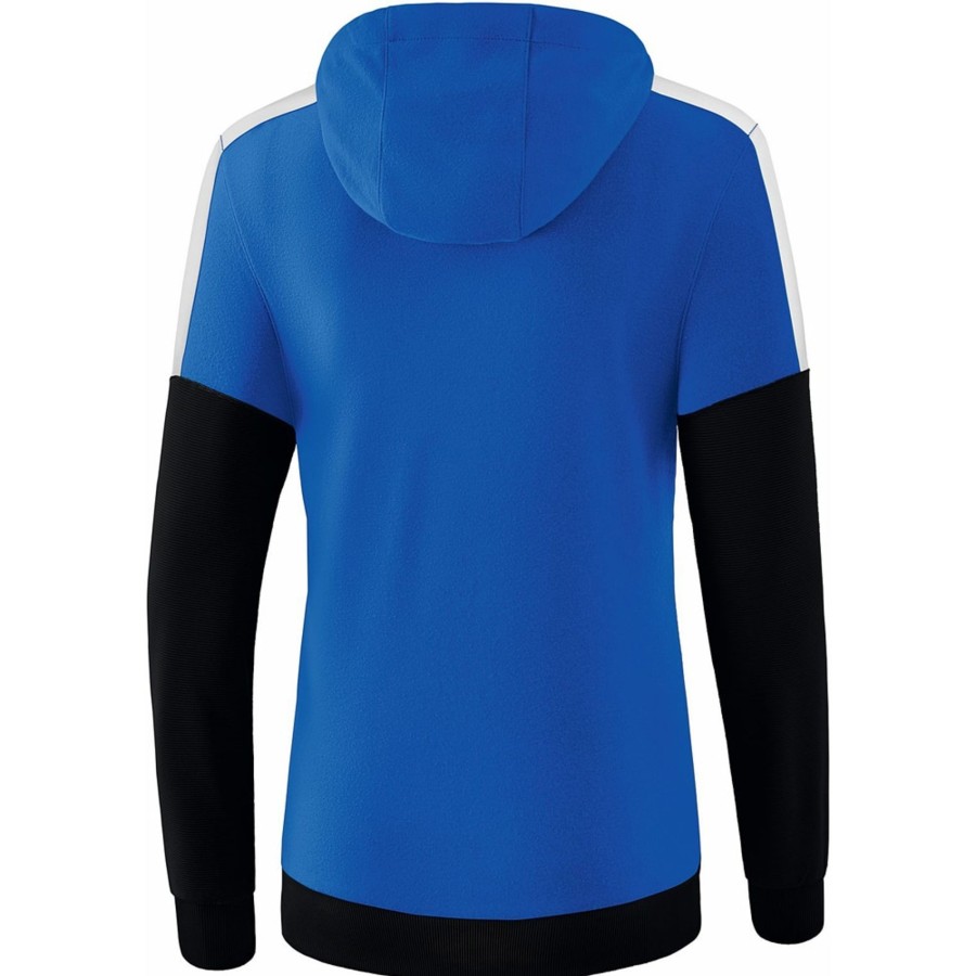 Damen Erima Hoddies | Erima Damen Hoodie Squad Blau-Schwarz-Weis