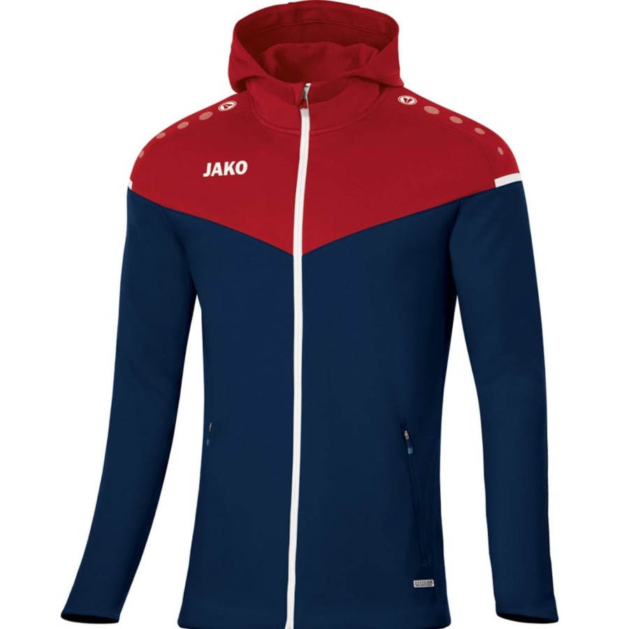 Damen Jako Jacken | Jako Damen Kapuzenjacke Champ 2.0 Blau-Rot