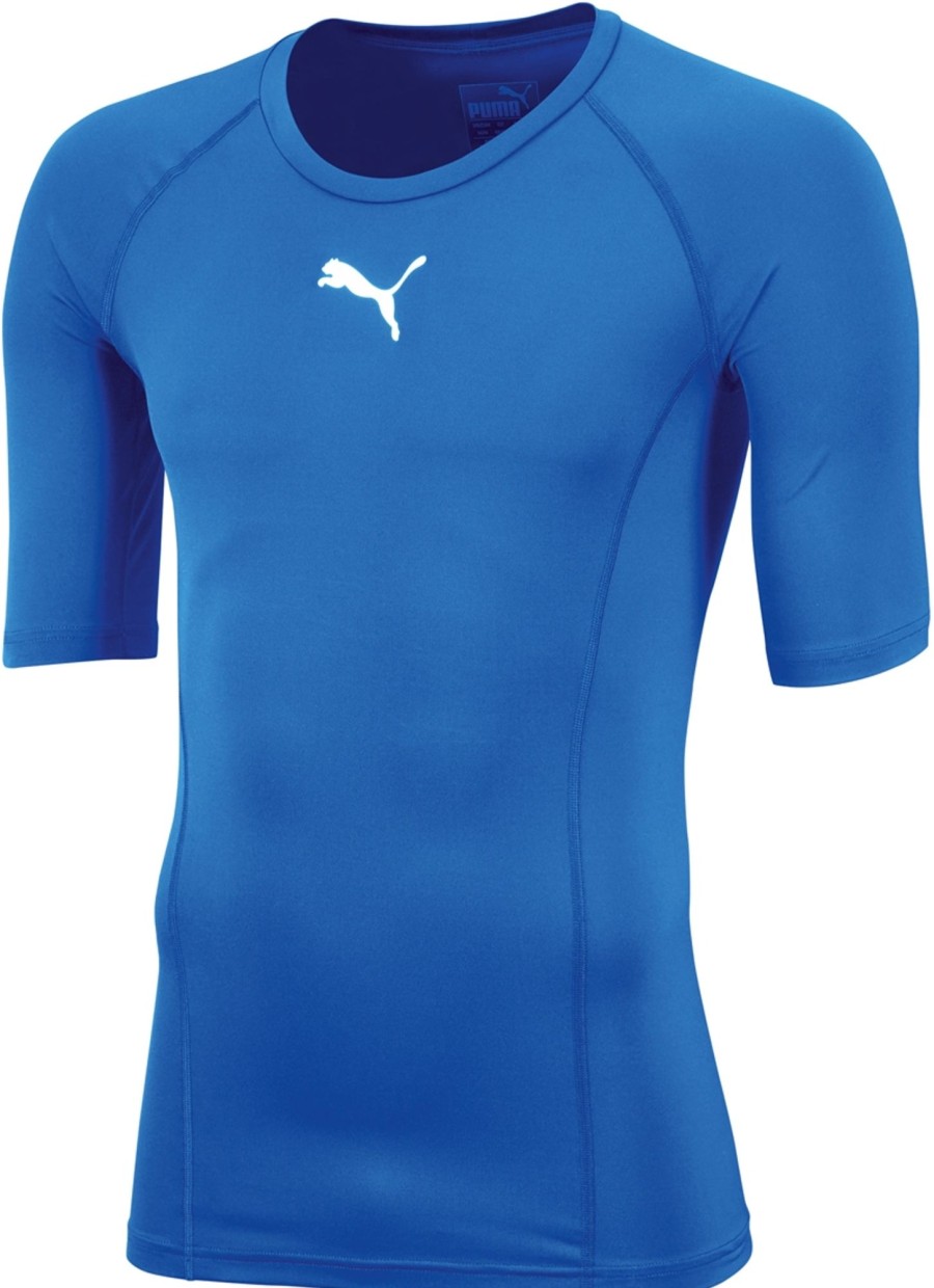 Herren Puma Baselayer | Puma Liga Baselayer Kurzarm Shirt Electric Blue Lemonade