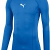 Herren Puma Baselayer | Puma Liga Baselayer Langarm Shirt Warm El. Blue Lemonade