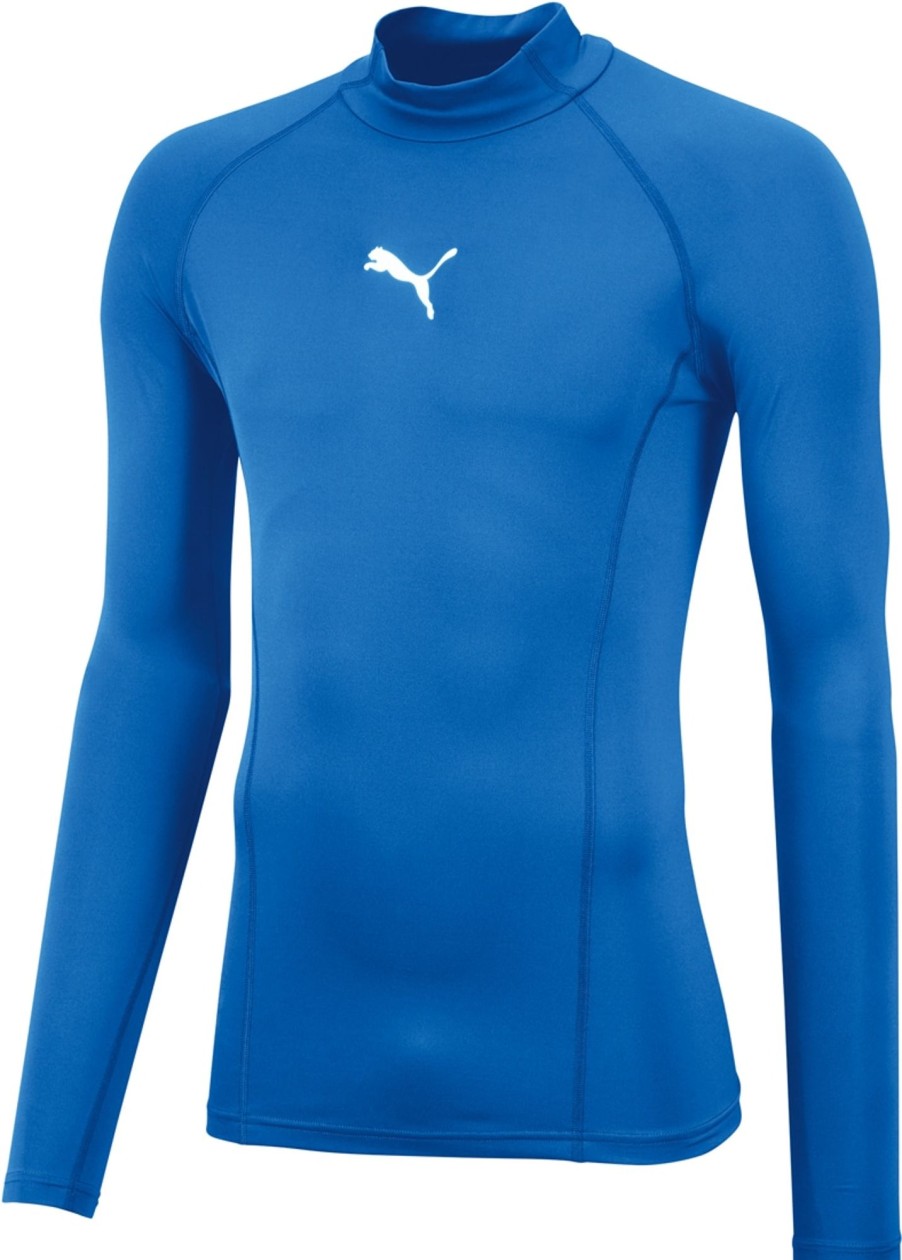 Herren Puma Baselayer | Puma Liga Baselayer Langarm Shirt Warm El. Blue Lemonade