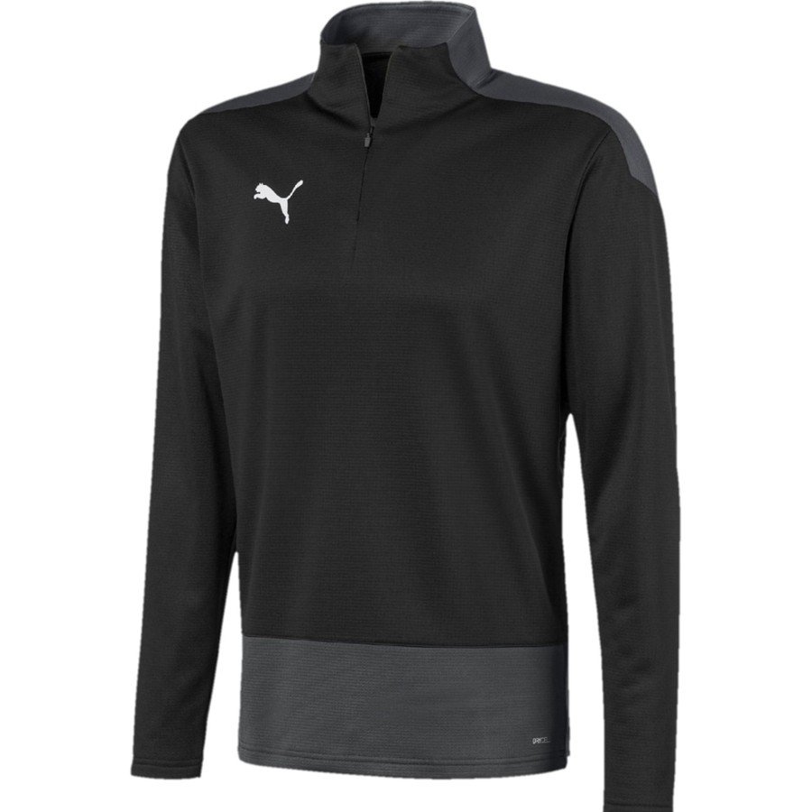 Herren Puma Sweatshirts | Puma Training 1/4 Zip Top Teamgoal 23 Schwarz-Grau