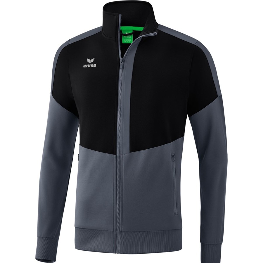 Herren Erima Jacken | Erima Herren Trainingsjacke Squad Schwarz-Grau