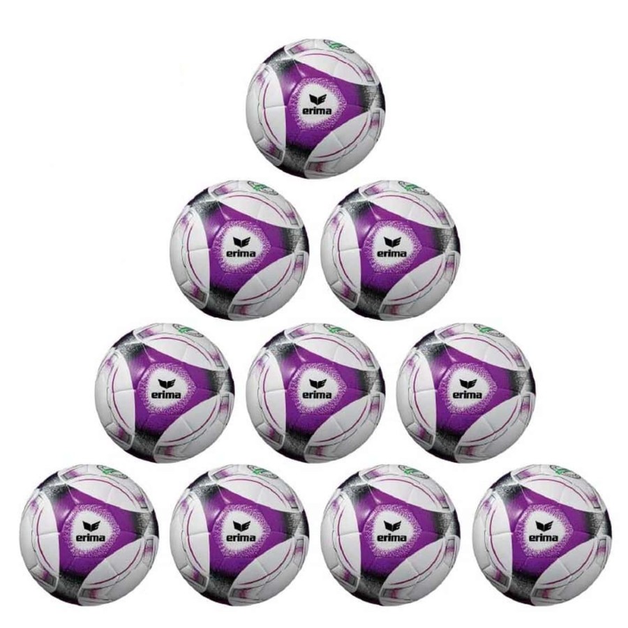 Sportausruestung Erima | Erima Ballpaket 10X Hybrid Trainingsball Lite 290G Violett Inkl. Ballsack