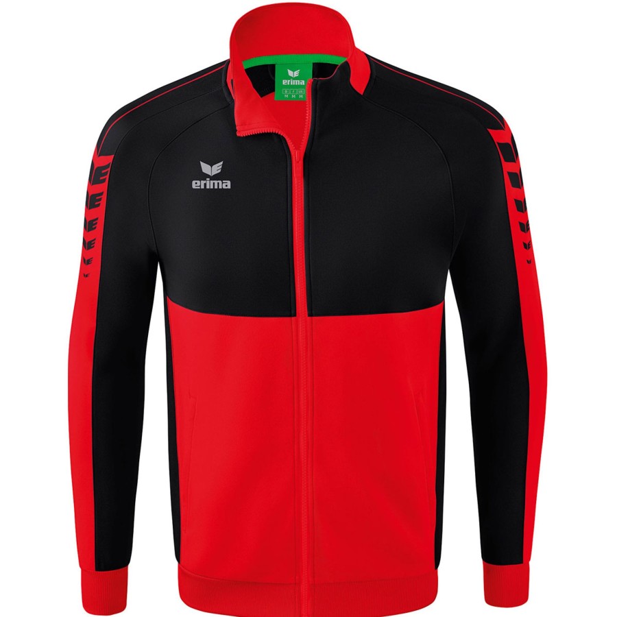 Kinder Erima Jacken | Erima Kinder Trainingsjacke Six Wings Rot-Schwarz