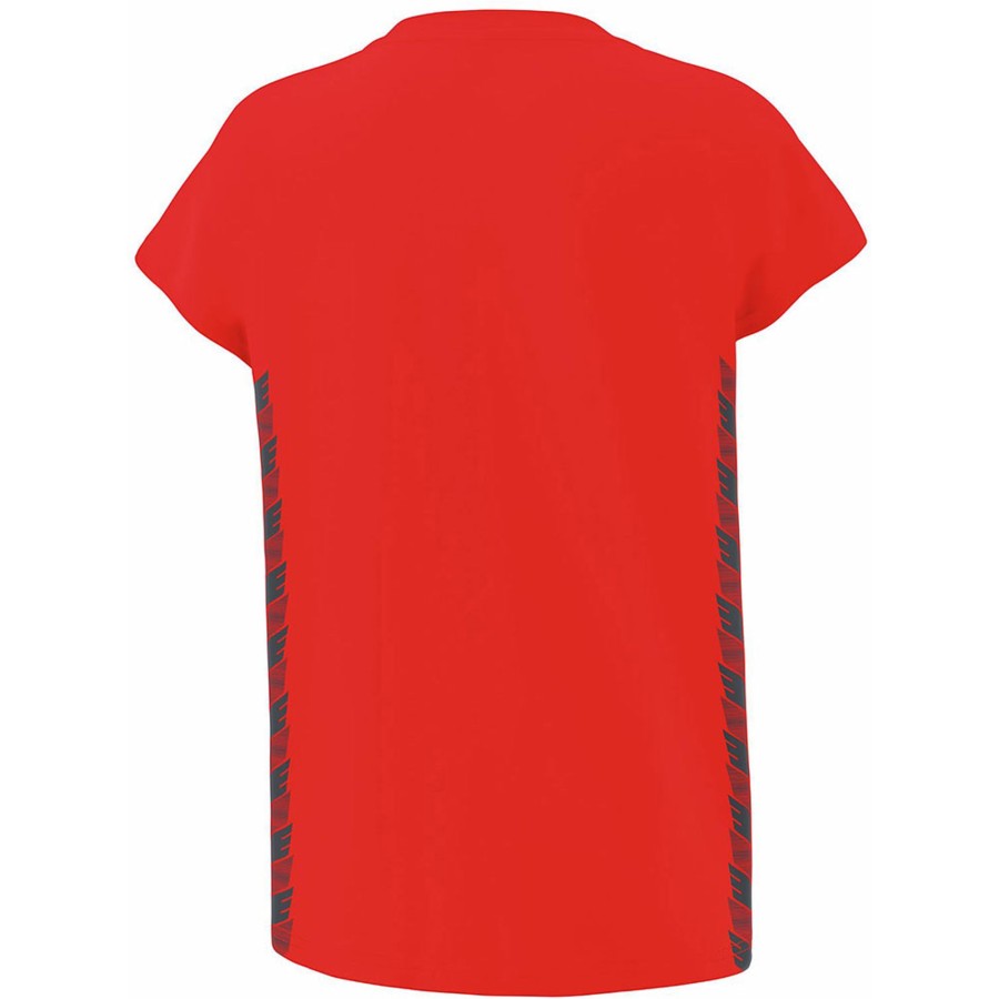 Damen Erima T-Shirts | Erima Damen T-Shirt Essential Team Rot-Grau