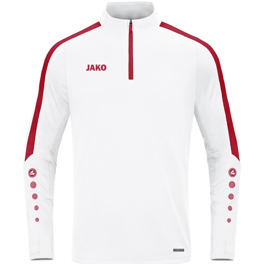 Kinder Jako Sweatshirts | Jako Kinder Ziptop Power Weis/Rot