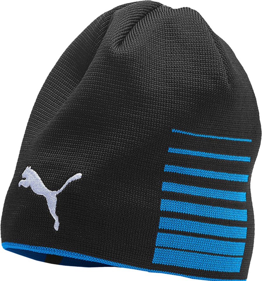 Kinder Puma Mutzen | Puma Liga Reversible Beanie Electric Blue Lemonade-Schwarz