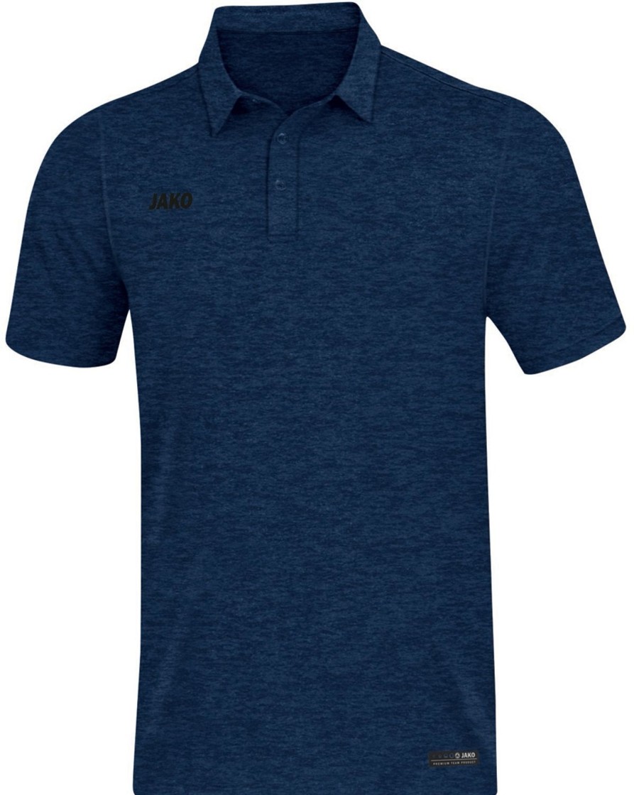 Herren Jako Polo-Shirts | Jako Premium Basics Polo Marine Meliert