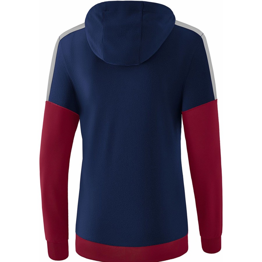 Damen Erima Hoddies | Erima Damen Hoodie Squad Blau-Rot-Grau