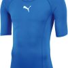 Kinder Puma Baselayer | Puma Liga Baselayer Kinder Kurzarm Shirt El. Blue Lemonade