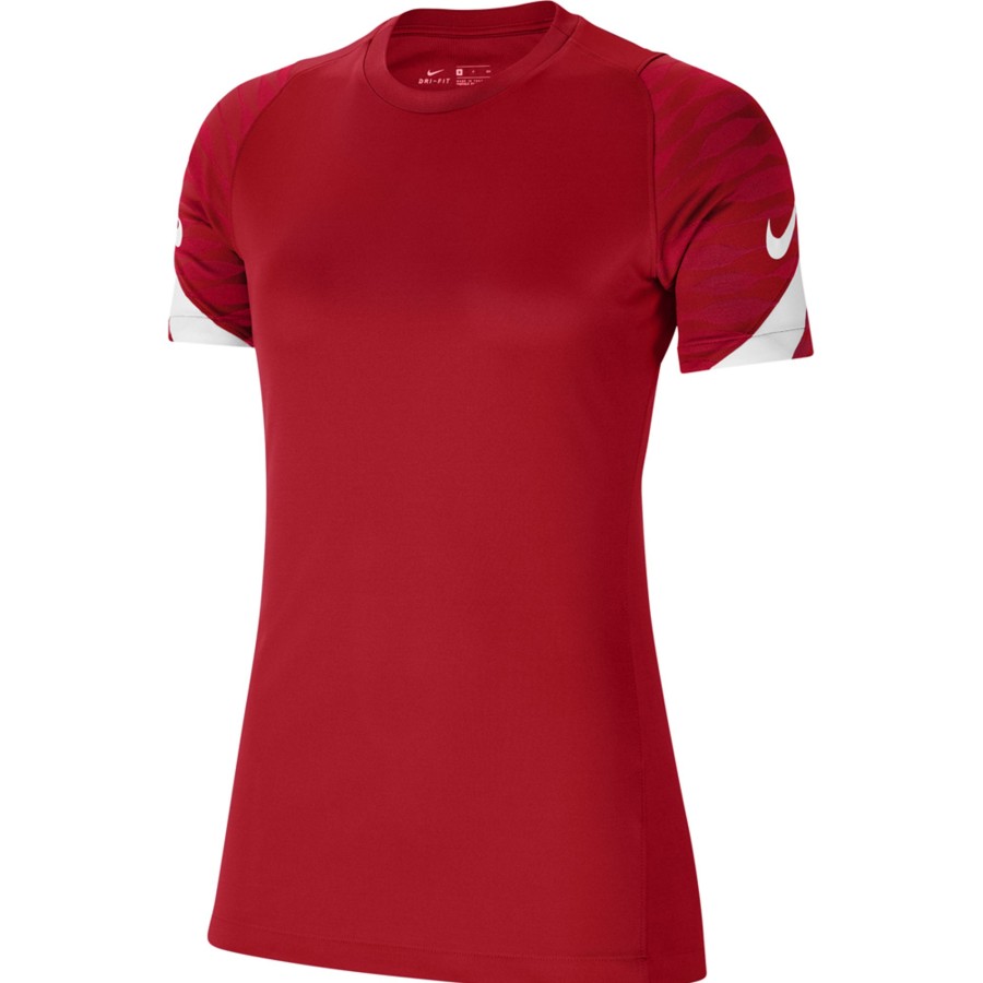 Damen Nike Trikots | Nike Damen Kurzarm Top Strike 21 Rot-Weis