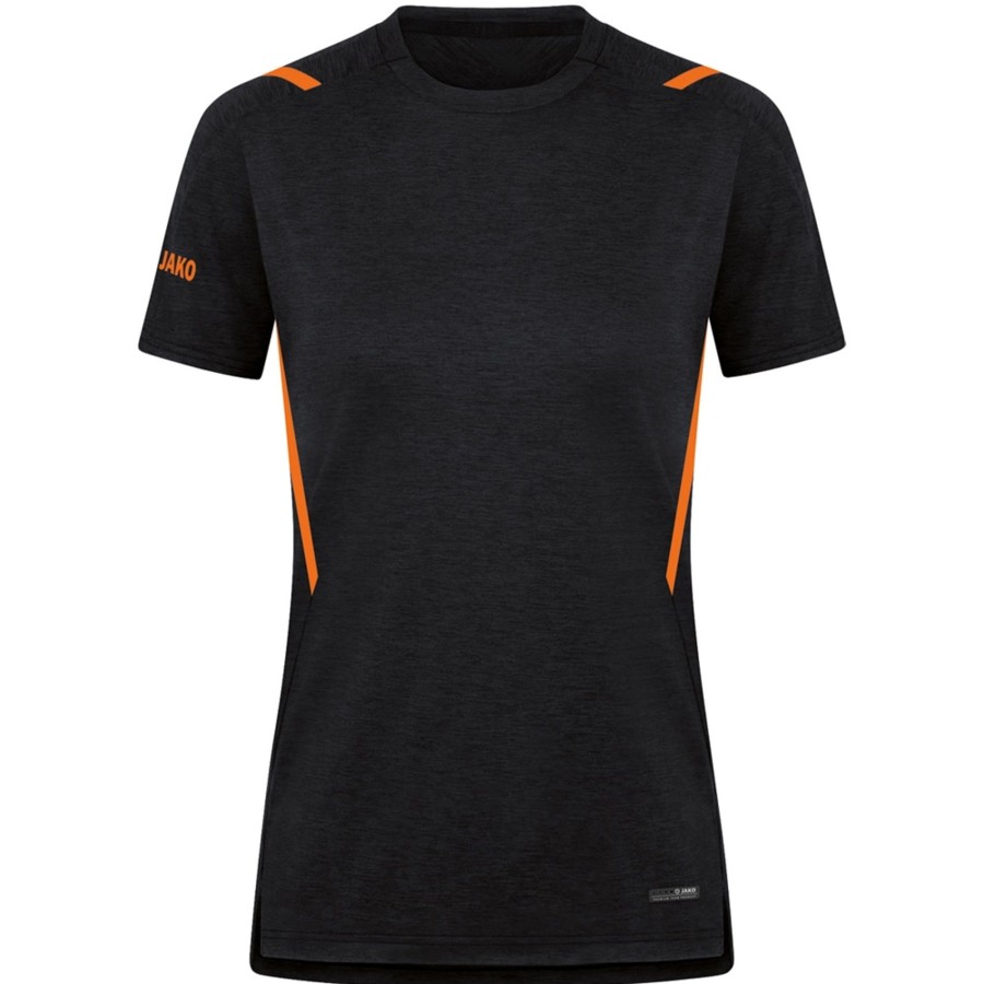 Damen Jako T-Shirts | Jako Damen T-Shirt Challenge Schwarz-Orange