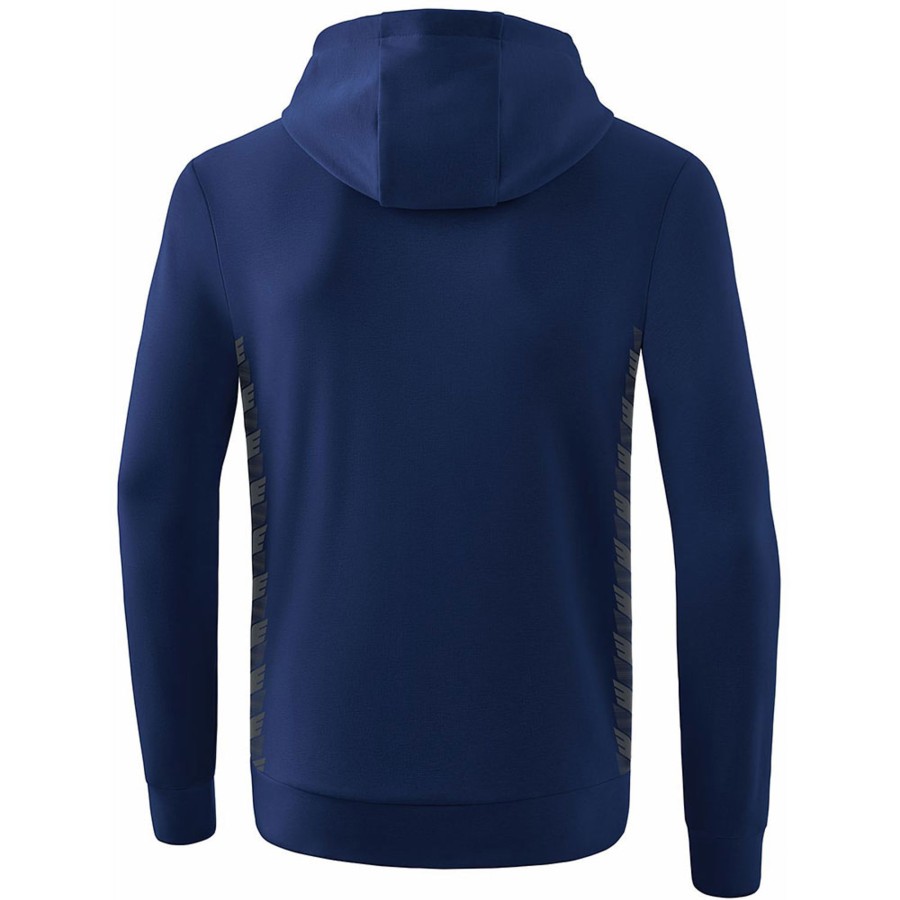 Herren Erima Hoodies | Erima Herren Kapuzensweat Essential Team Blau-Grau