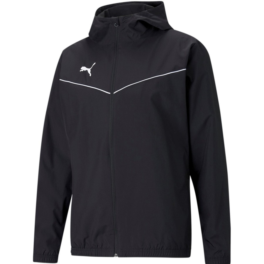 Herren Puma Jacken | Puma Allwetter Trainingsjacke Teamrise Schwarz-Weis